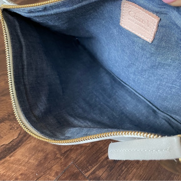 CLARE V. Grey and White Jaguar Clutch - Picture 5 of 6